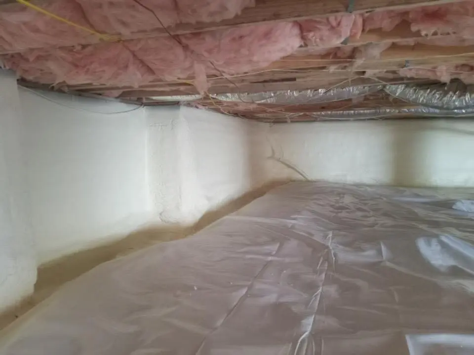 Crawl space encapsulation with closed-cell spray foam for Spray Foam Roofing in Crockett